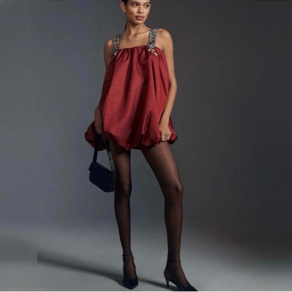 Sunday in Brooklyn Embellished-Strap Bubble Mini Dress NWT